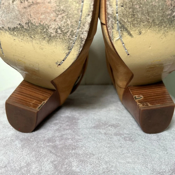 Rag & Bone Harrow Boot Tan Nubuck Booties Suede Leather Block Heel Size 39 - Picture 9 of 12